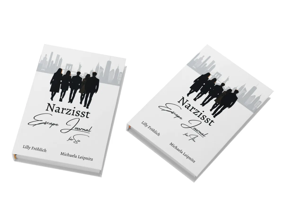Cover Narzisst Escape Journal für Sie & Cover Narzisst Escape Journal für Ihn (© Michaela Leipnitz & Lilly Fröhlich )
