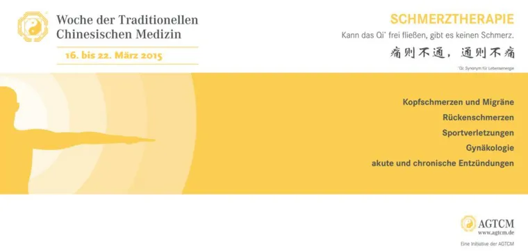 Bild: Woche der TCM 2015 startet heute mit einer bundesweiten Informationsoffensive zur Behandlung von Schmerzen