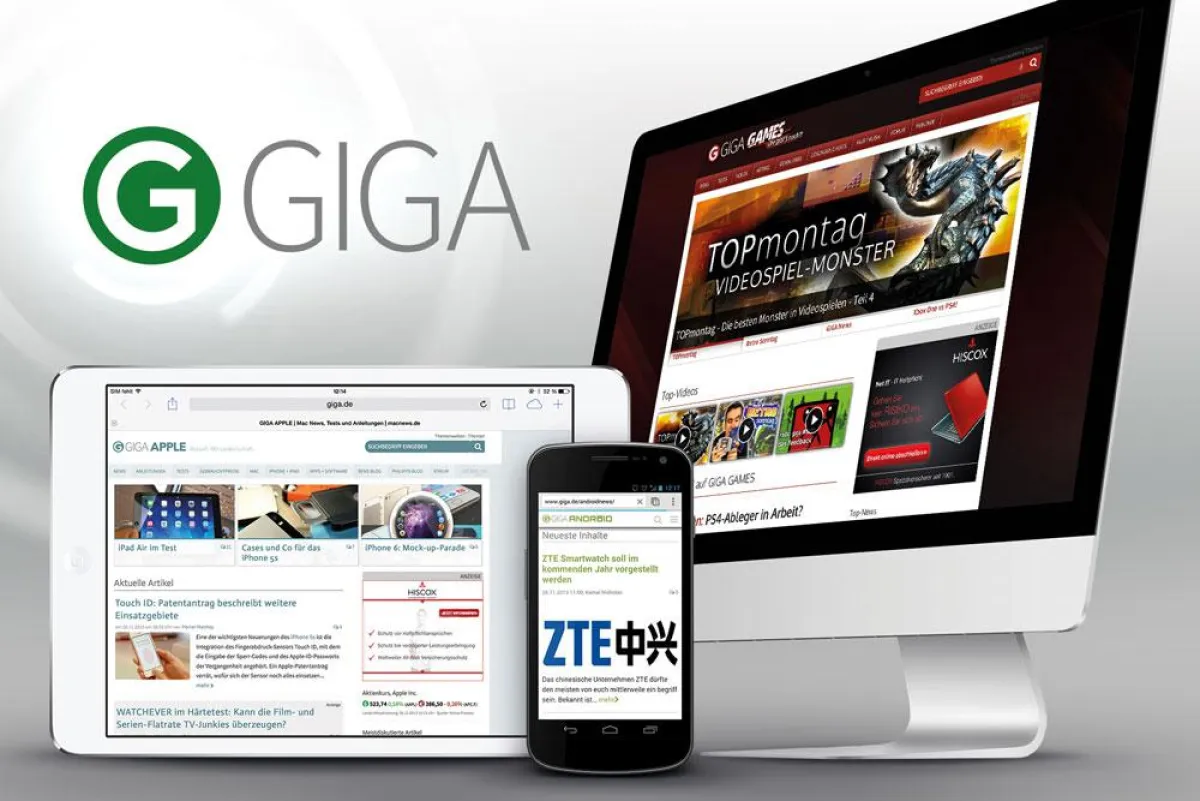 GIGA bündelt die Channel GIGA APPLE, GIGA ANDROID, GIGA GAMES, GIGA SOFTWARE und GIGA FOTO