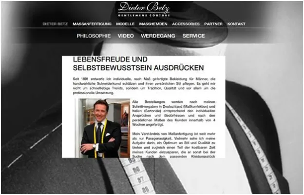 Bild: Kleider machen Leute – der neue Internetauftritt von Dieter Betz vereint Tradition und Moderne