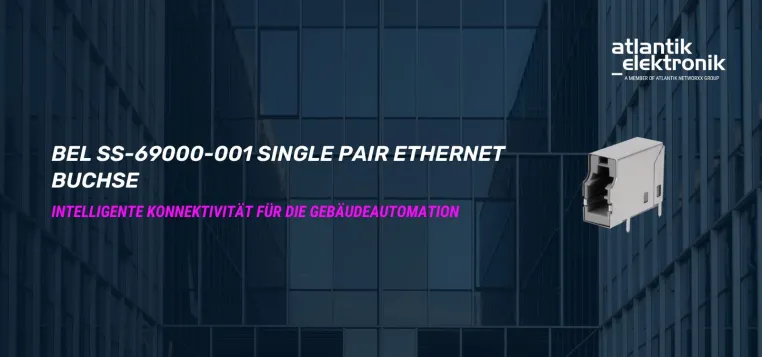 Bild: Atlantik Elektronik GmbH präsentiert die SS69000001 Single Pair Ethernet Buchse von Stewart Connector /Bel