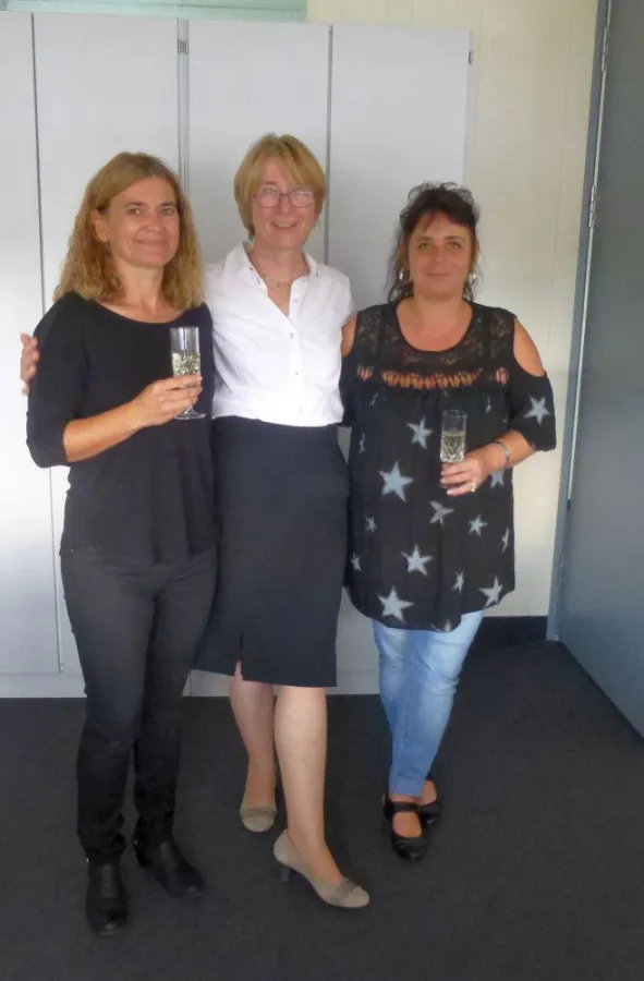 Laurence Hartmann (Kunden Frankreich); Inge Hessler (Geschäftsführerin);Tanja Nickel (Inside-Sales)
