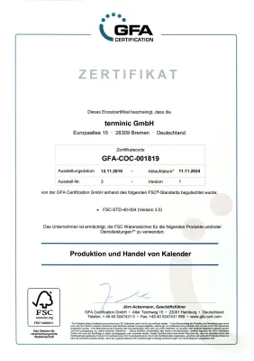 Bild: Meisterhaft: terminic GmbH - 2019 ein weiteres Mal erfolgreich FSC® zertifiziert