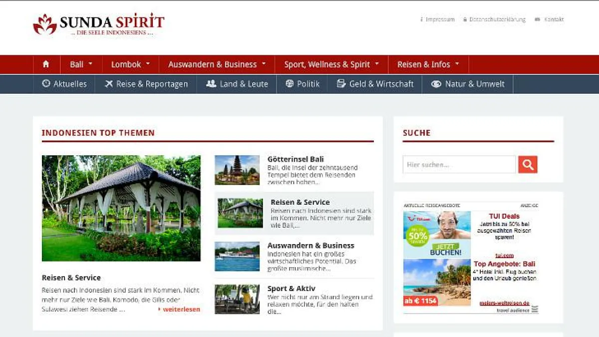 Das neue Webdesign von Sunda Spirit