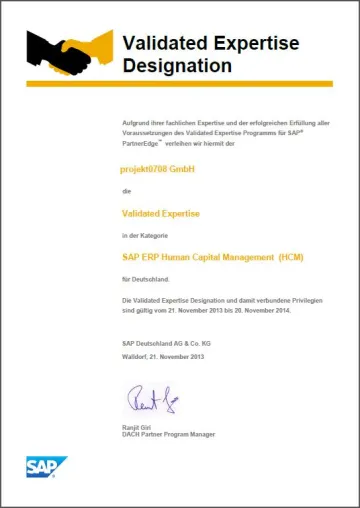 projekt0708 wird zum Validated Expertise Partner der SAP Bild: projekt0708 wird zum Validated Expertise Partner der SAP