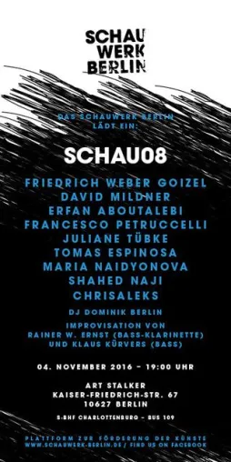 Schauwerk Berlin - Ausstellung: DIE SCHAU08 - Impulskraft künstlerischen Werdens Bild: Schauwerk Berlin - Ausstellung: DIE SCHAU08 - Impulskraft künstlerischen Werdens