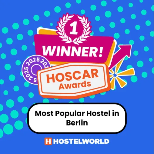 Das EastSeven Hostel Berlin wurde von Hostelworld mit vier renommierten HOSCAR Awards ausgezeichnet. Bild: Das EastSeven Hostel Berlin wurde von Hostelworld mit vier renommierten HOSCAR Awards ausgezeichnet.