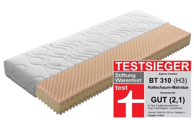Bild: Badenia Trendline BT 310 Kaltschaummatratze - Der Testsieger der Stiftung Warentest 11/2010!