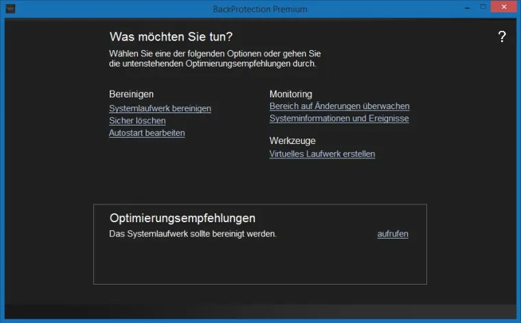 Bild: BackProtection Premium - Sicherheit, Optimierung und Monitoring für PCs