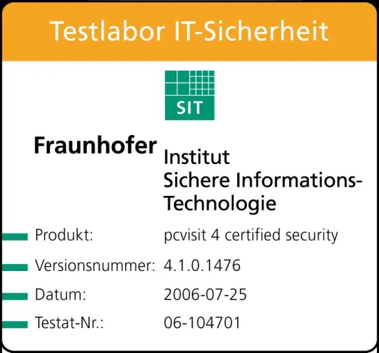 pcvisit Software durch Fraunhofer zertifiziert Bild: pcvisit Software durch Fraunhofer zertifiziert