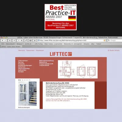 Bild: LiftTec ist für die BestPractice-IT Awards 2007 nominiert.