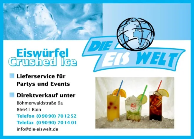 Bild: Eiswürfel, Crushed Ice und Cocktailmaschinenverleih erfolgreich in Süddeutschland