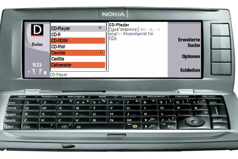 Bild: Der neue Fremdwörterduden auch für Nokia Communicator