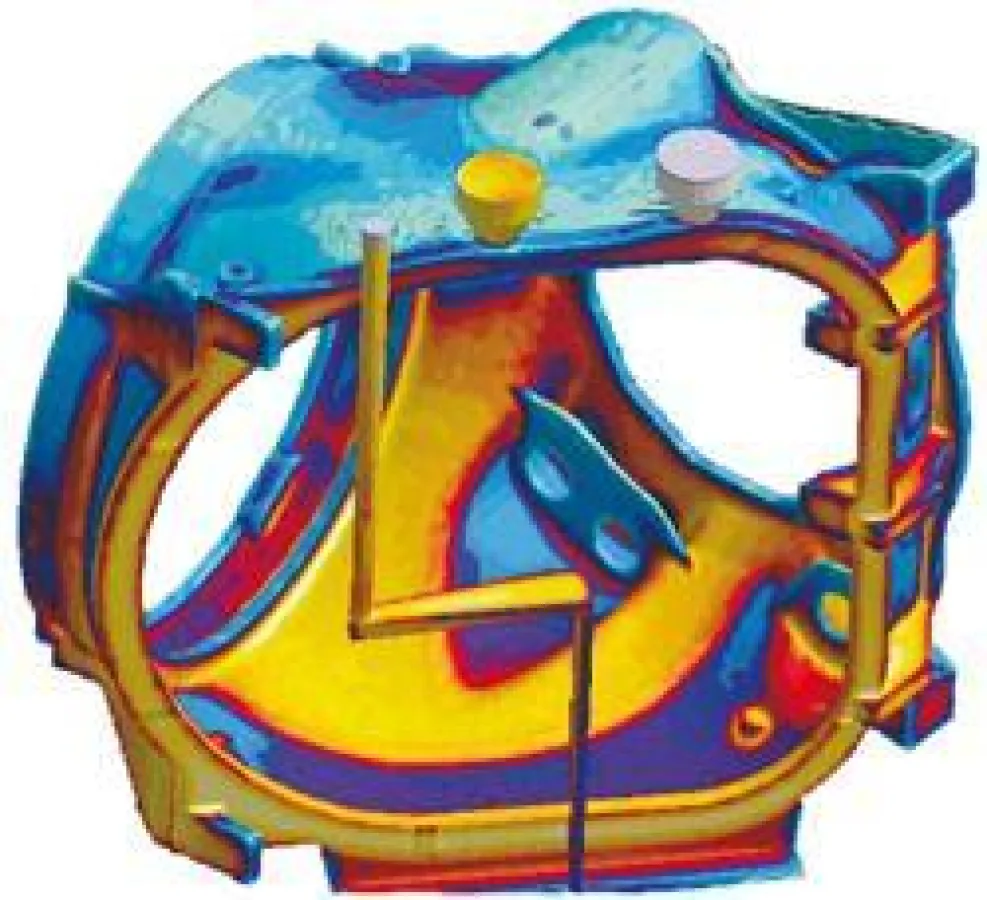 MAGMASOFT®-Simulationsbild Windradkopf