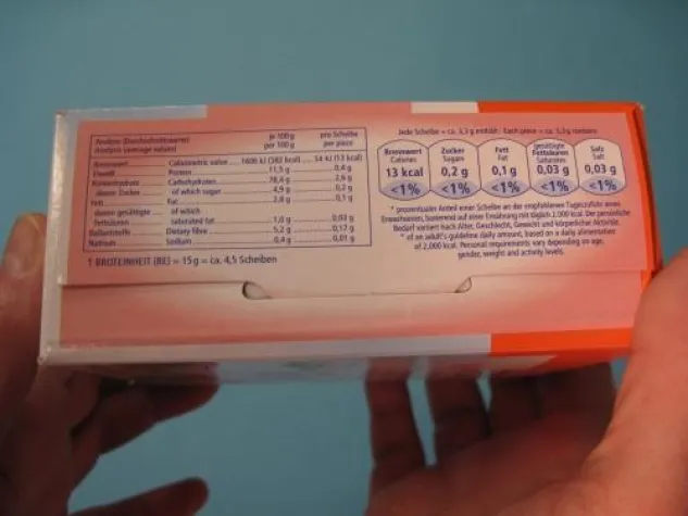 Bild: Nährwertangaben finden wenig Beachtung