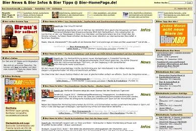 Bild: Bier-HomePage.de mit neuen Features online