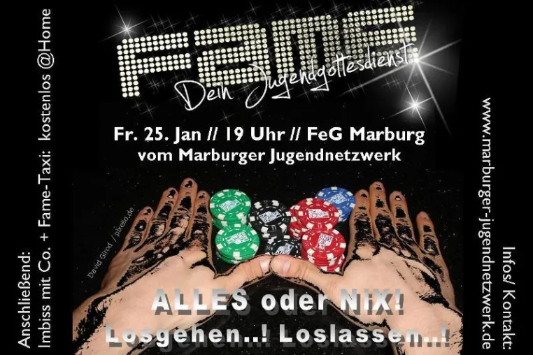 Bild: Startklar 2013: Fame, dein Jugendgottesdienst // 25. Jan., 19:00 in der FeG Marburg// Marburger Jugendnetzwerk