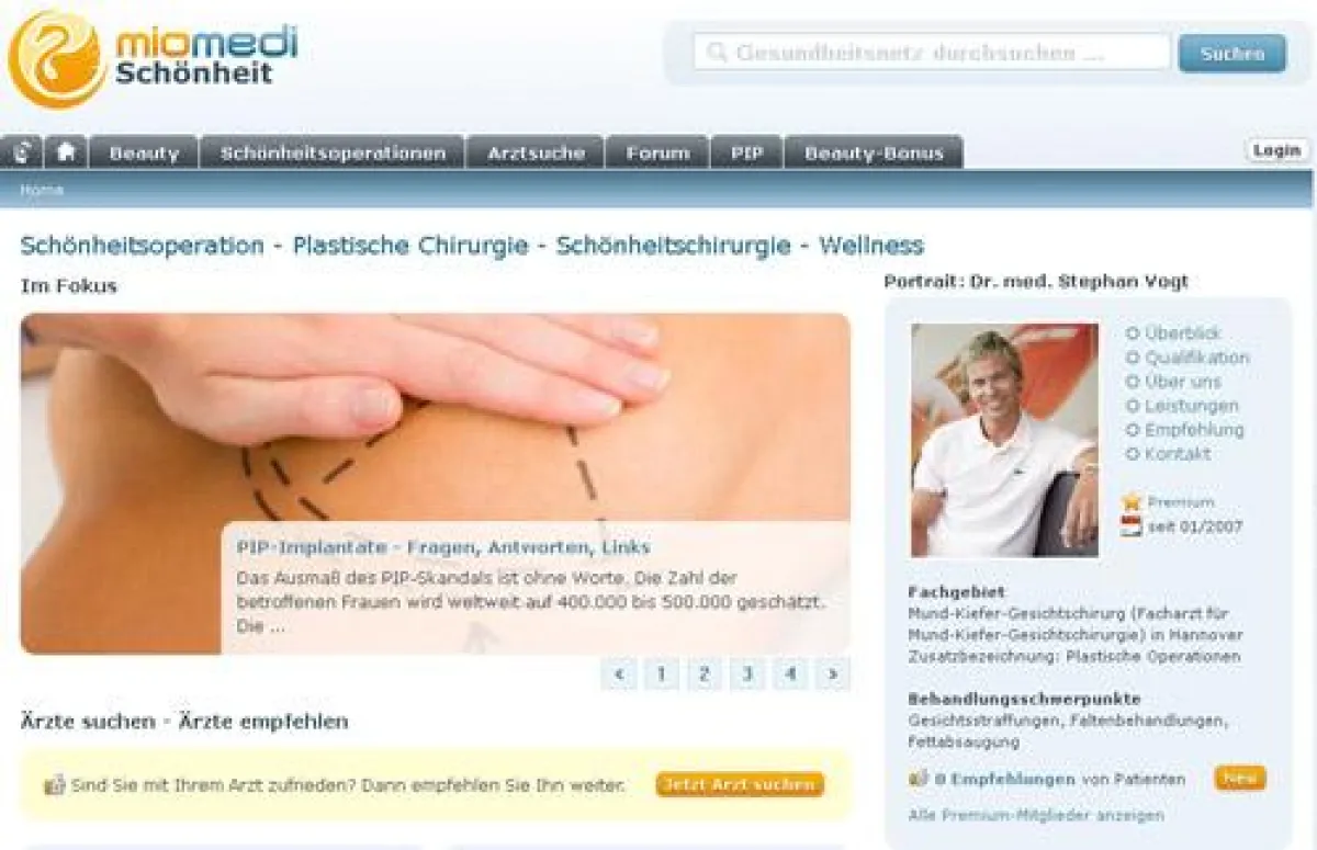 Portal der Schönheit - PIP-Skandal