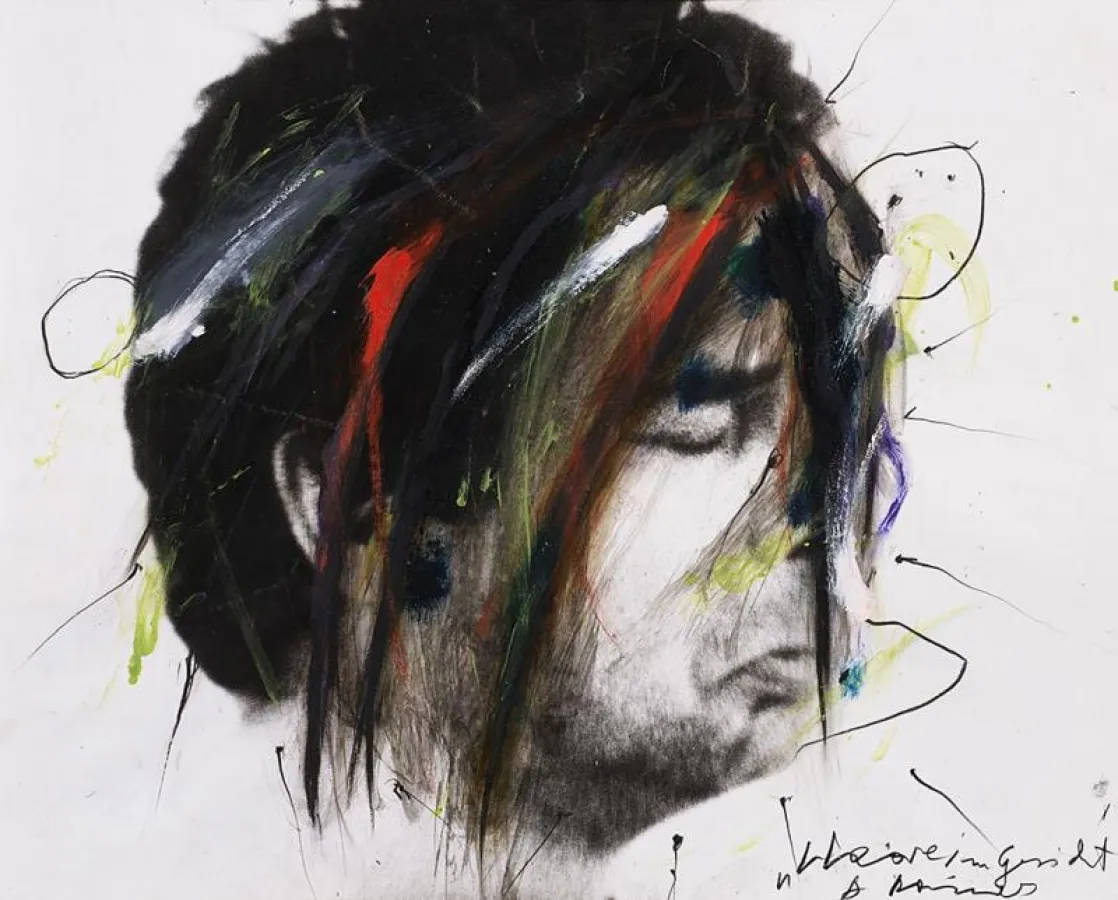 Arnulf Rainer, Face Farce HAARE IM GESICHT, 1972