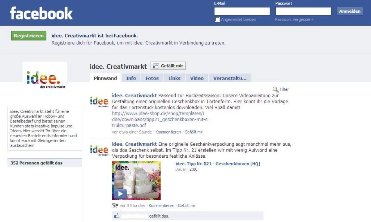 idee. Creativmarkt setzt auf Social-Media Marketing