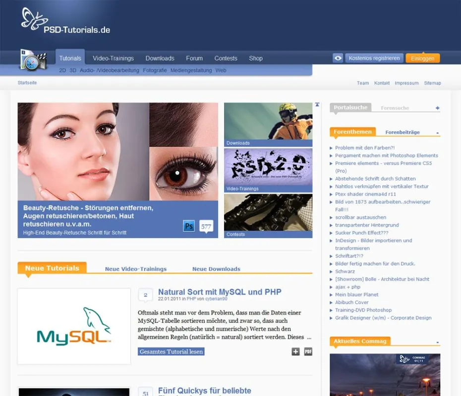Screenshot von PSD-Tutorials.de