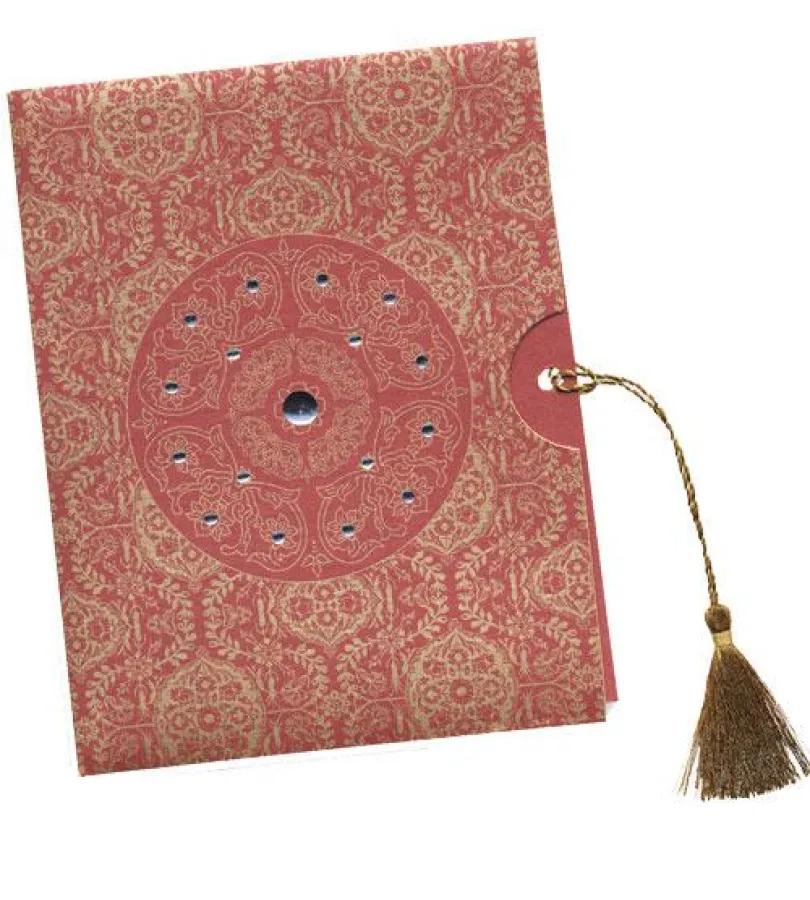 Orientalische Hochzeitskarten Yalda Dunkelrot/Gold