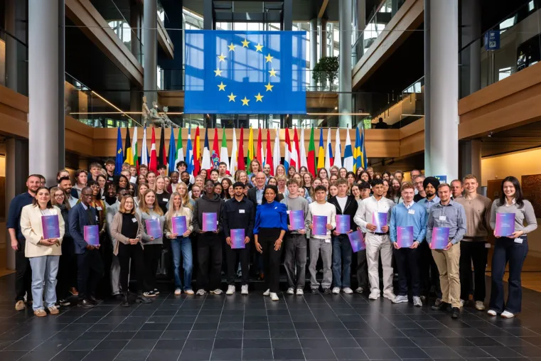 Bild: Übergabe der Europass-Zertifikate im Europäischen Parlament in Straßburg