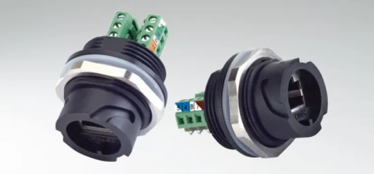 CONEC Steckverbinder - IP67 RJ45 Einbausteckverbinder mit Schraubanschluss Bild: CONEC Steckverbinder - IP67 RJ45 Einbausteckverbinder mit Schraubanschluss