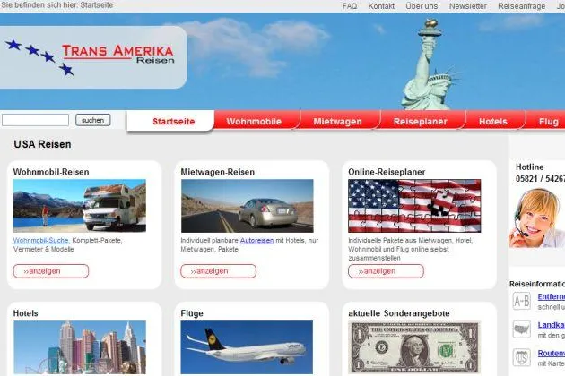 Bild: Trans Amerika Reisen: Website in neuem Design