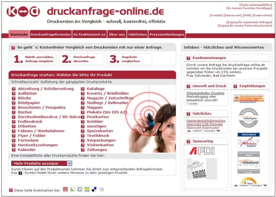 Bild: Relaunch der Internetseite druckanfrage-online.de - Druckerei-Vergleich im Internet jetzt noch einfacher
