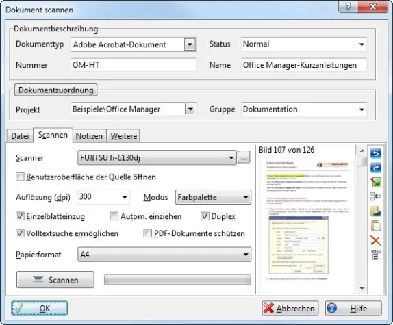Bild: Neues Servicepack für DMS Office Manager vereinfacht Belegerkennung: Fujitsu fi Series-Scanner besser nutzbar