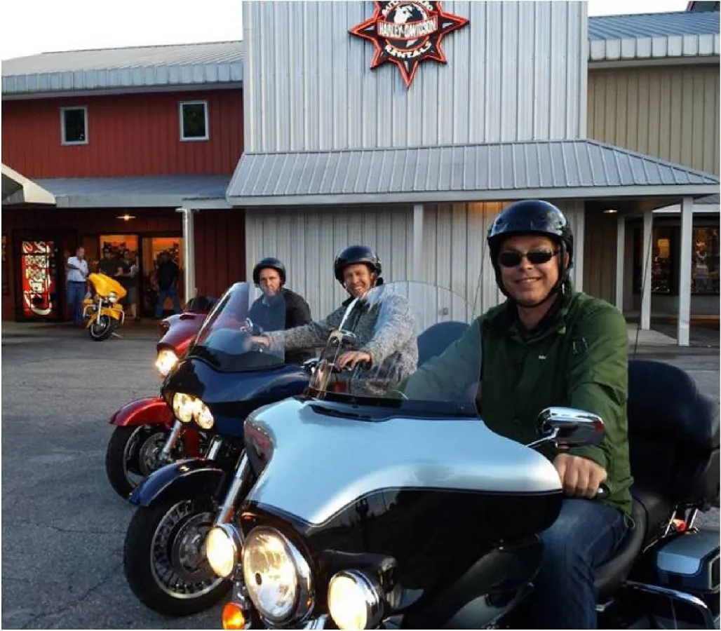 Die Teilnehmer bei der Harley-Tour