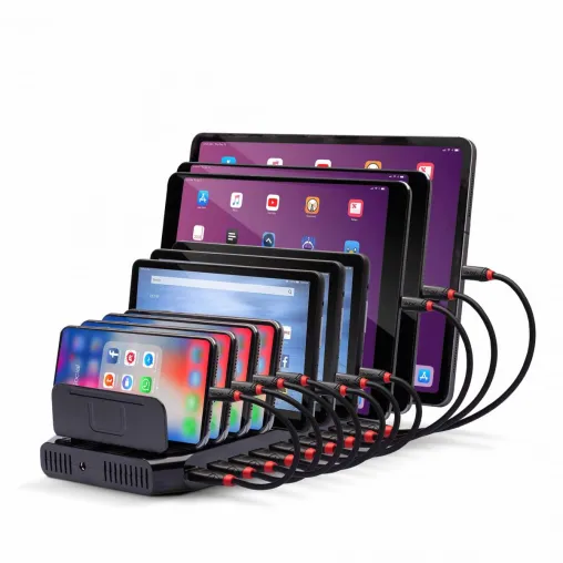 USB-Ladestation und Stellplatz für bis zu 10 Handys und Tablets oder mehr Bild: USB-Ladestation und Stellplatz für bis zu 10 Handys und Tablets oder mehr