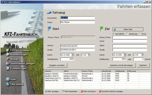 KFZ-Fahrtenbuch 2 für PC und PDA - da meckert kein Finanzamt Bild: KFZ-Fahrtenbuch 2 für PC und PDA - da meckert kein Finanzamt