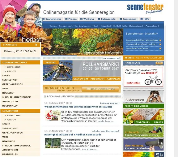 1000 Artikel im Onlinemagazin Sennefenster Bild: 1000 Artikel im Onlinemagazin Sennefenster