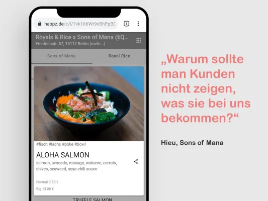 Bild: Top Gastronomen Berlins setzen auf die online Speisekarte von Happz