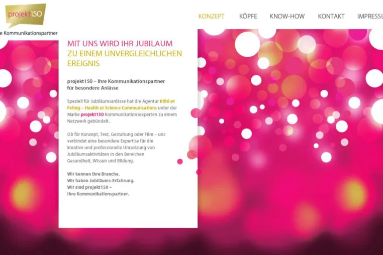 Bild: Köhl et Feling Health et Science Communications entwickelt neue Marke projekt150™