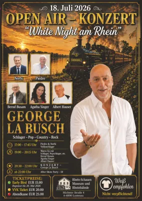 Bild: Großes Open-Air-Konzert mit George La Busch am 18. Juli 2026 im Rhein-Schauen Museum in Lustenau