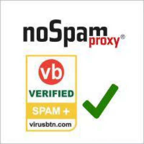 Bild: NoSpamProxy zeigt 0% False-Positive-Rate im Virus Bulletin Test