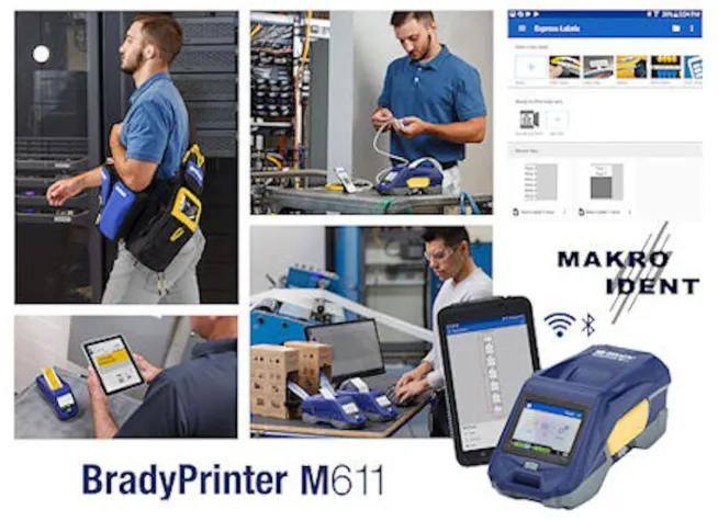 Bild: Mobiler Handy-Etikettendrucker Brady M611 für Industrie und Labor