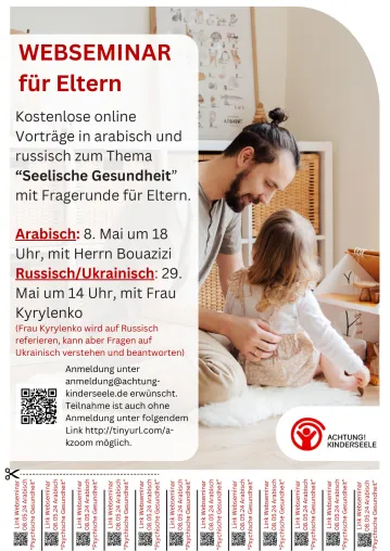 Seelische Gesundheit von Kindern: Webseminare für Eltern in Arabisch und Russisch Bild: Seelische Gesundheit von Kindern: Webseminare für Eltern in Arabisch und Russisch