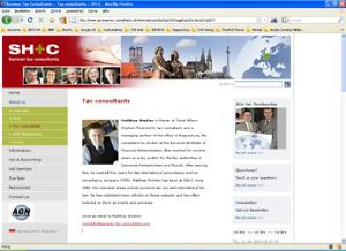 Die neue Website der Kanzlei SH+C unter www.german-tax-consultants.com