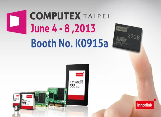 Bild: Innodisk zeigt auf der Computex 2013 die kleinste SSD der Embedded-Industrie - die nanoSSD