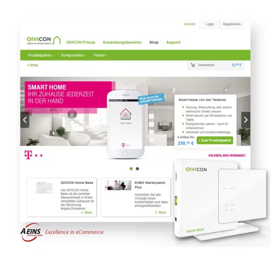 Deutsche Telekom AG und A EINS IT GmbH starten QIVICON-Marktplatz für Smart Home-Komponenten & -Applikationen Bild: Deutsche Telekom AG und A EINS IT GmbH starten QIVICON-Marktplatz für Smart Home-Komponenten & -Applikationen