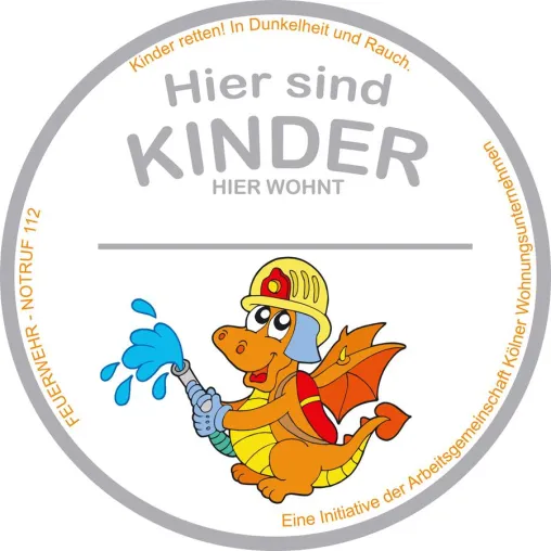 Bild: Kinderfinder-Aufkleber leuchtet der Feuerwehr den Weg