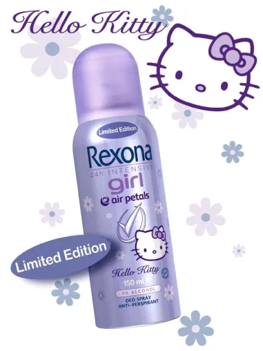 Mit Hello Kitty den ganzen Tag gut duften – Rexona girl macht es möglich Bild: Mit Hello Kitty den ganzen Tag gut duften – Rexona girl macht es möglich