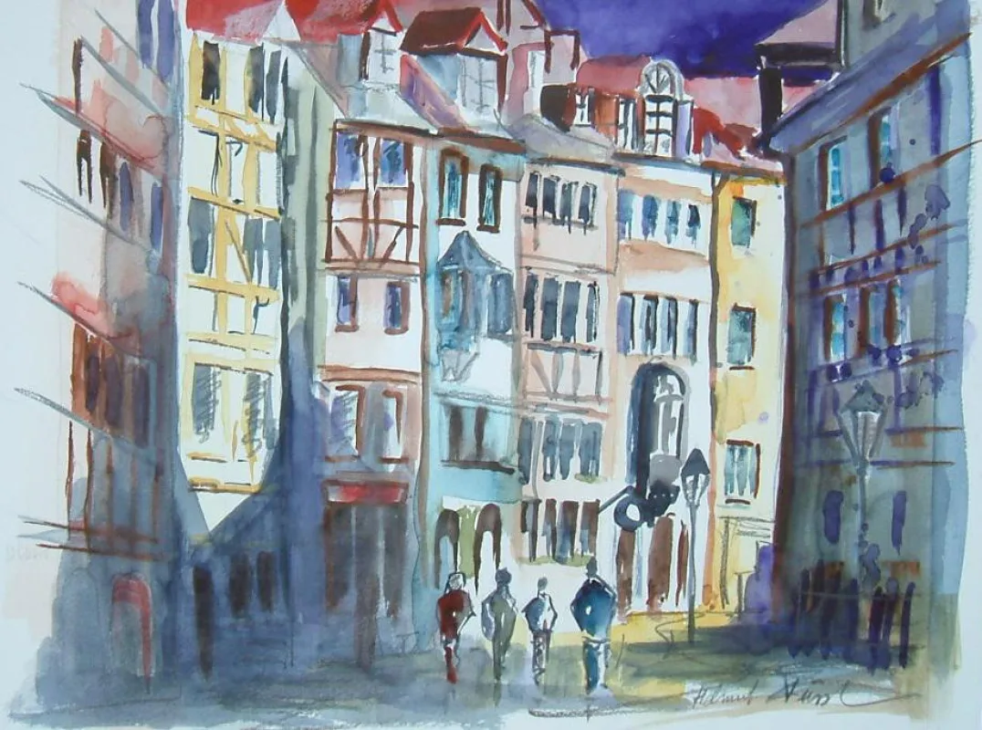 Die Weißgerbergasse zu Nürnberg