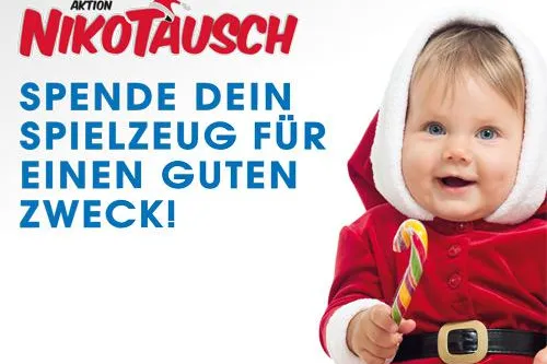 Bild: Spielzeug gegen Fitnesswochen bei der„Nikotausch“-Aktion im fit & funny in Stuttgart