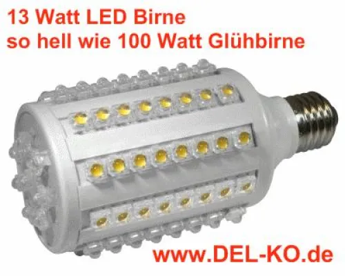 Bild: 100 Watt Glühbirne geht - sparsame und langlebige 13 Watt LED Birne kommt