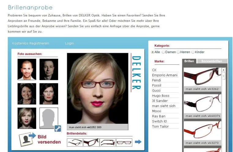 Bild: Brillen online aufprobieren und bestellen: Delker setzt auf Multi-Channel-Konzept